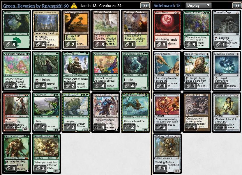 ゾンバードメント、青赤緑トロン、緑信心 in モダン ~ デッキリスト