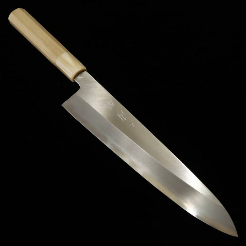 三浦佩 MiuraObidama 片刃牛刀 銀紙三号 霞仕上げ (240mm) – 三浦刃物