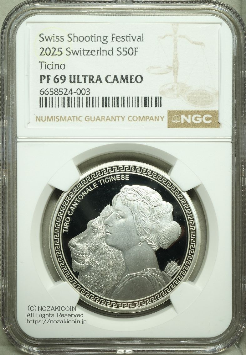 スイス 射撃祭 50フラン銀貨 2025 Ticino NGC PF69 ULTRA CAMEO – 野崎