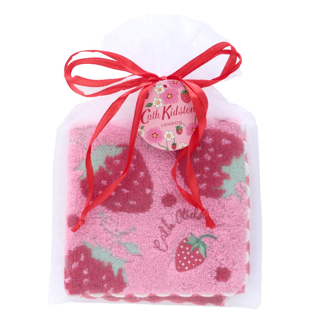 オーガンジー巾着入りいちごタオルハンカチ | Cath Kidston 日本公式