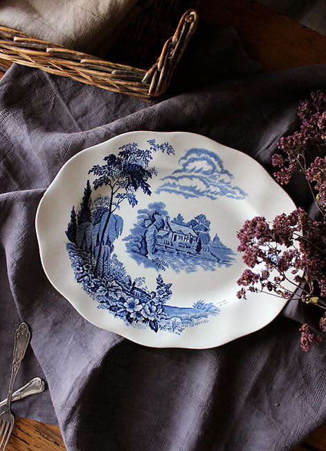 イギリスアンティーク食器 エノク・ウェッジウッド EDEN B&Wのオーバル