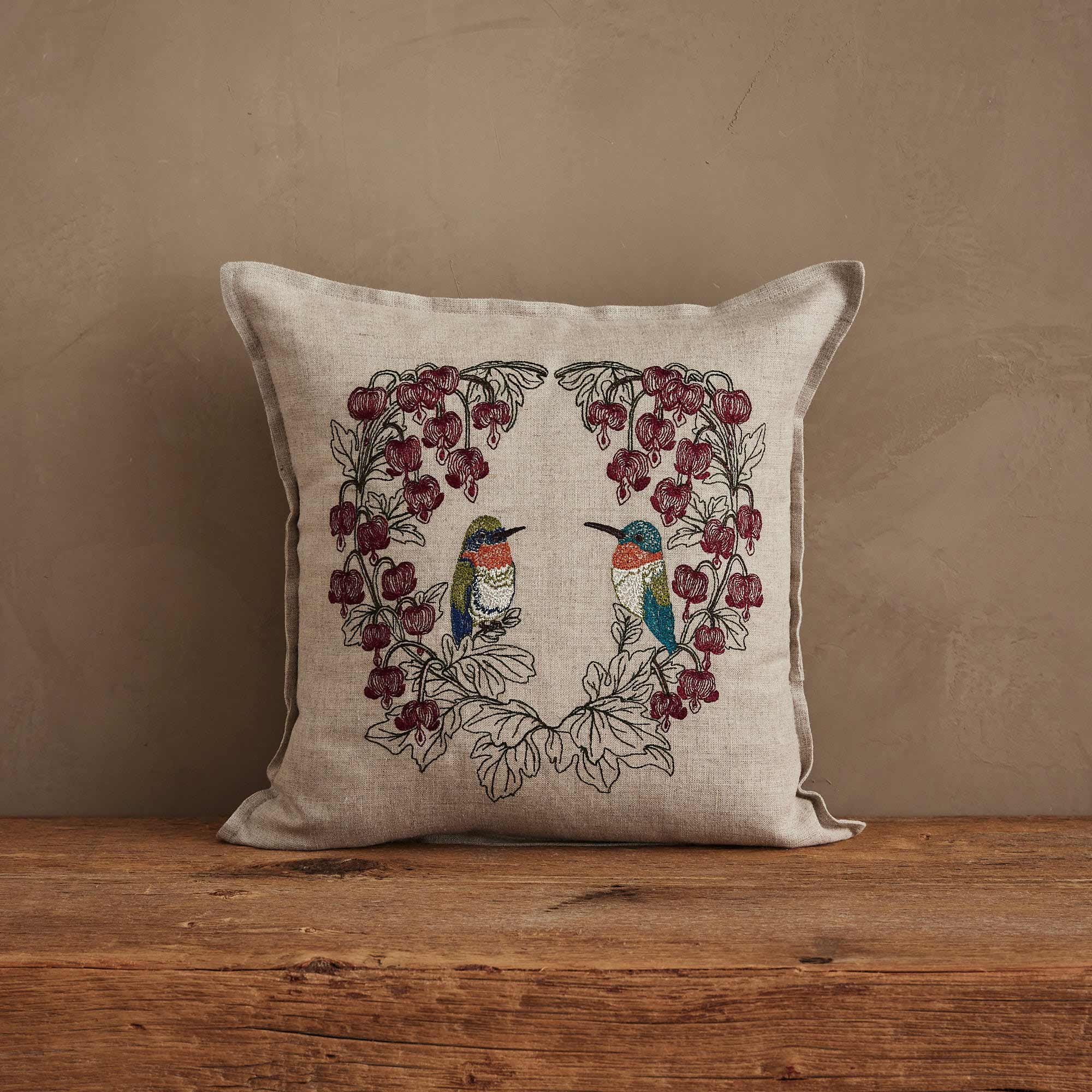 Hummingbird Hearts Pillow | Coral & Tusk