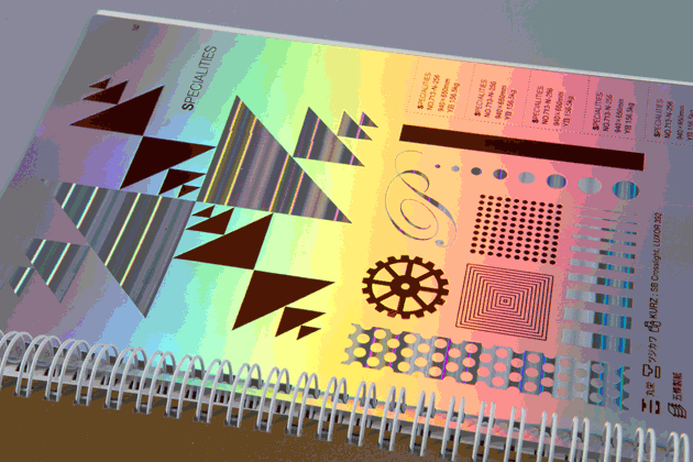 特殊印刷・加工実物見本帳 箔押し・コールドフォイル・空押し・表面