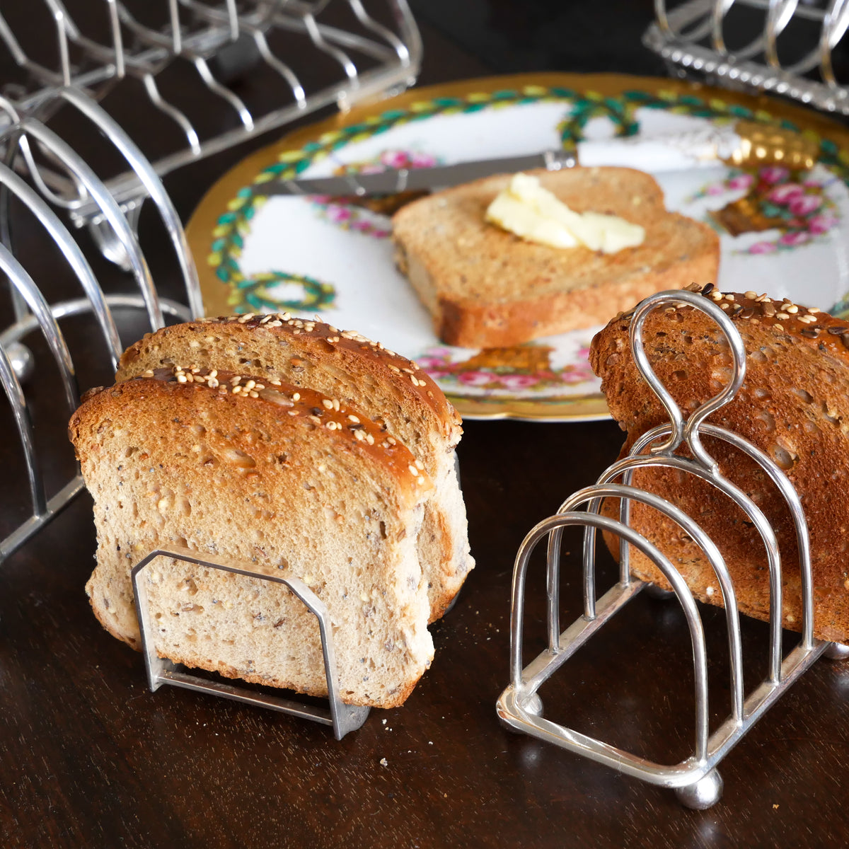 シルバープレート アンティーク トーストラック - 英国アンティークス