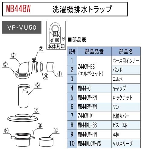 ミヤコ株式会社 / 洗濯機排水トラップ クリーン型