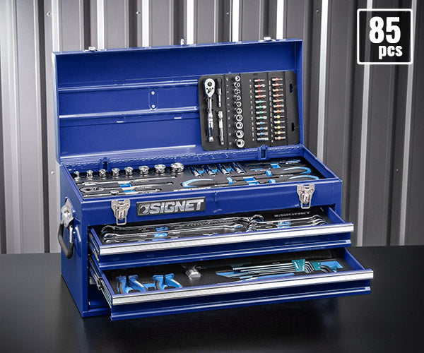 3月の特価品】シグネット 800S-8525BL 9.5SQ 85PCツールセット ブルー