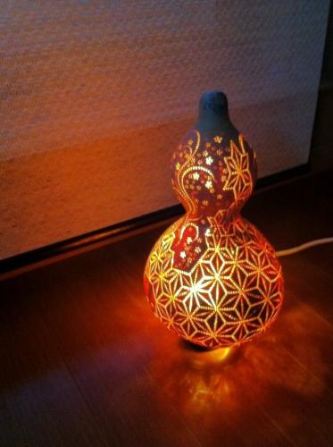 銀河農園まきおか【ショップ福の実】 / 瓢箪ランプシェード【麻と弦】