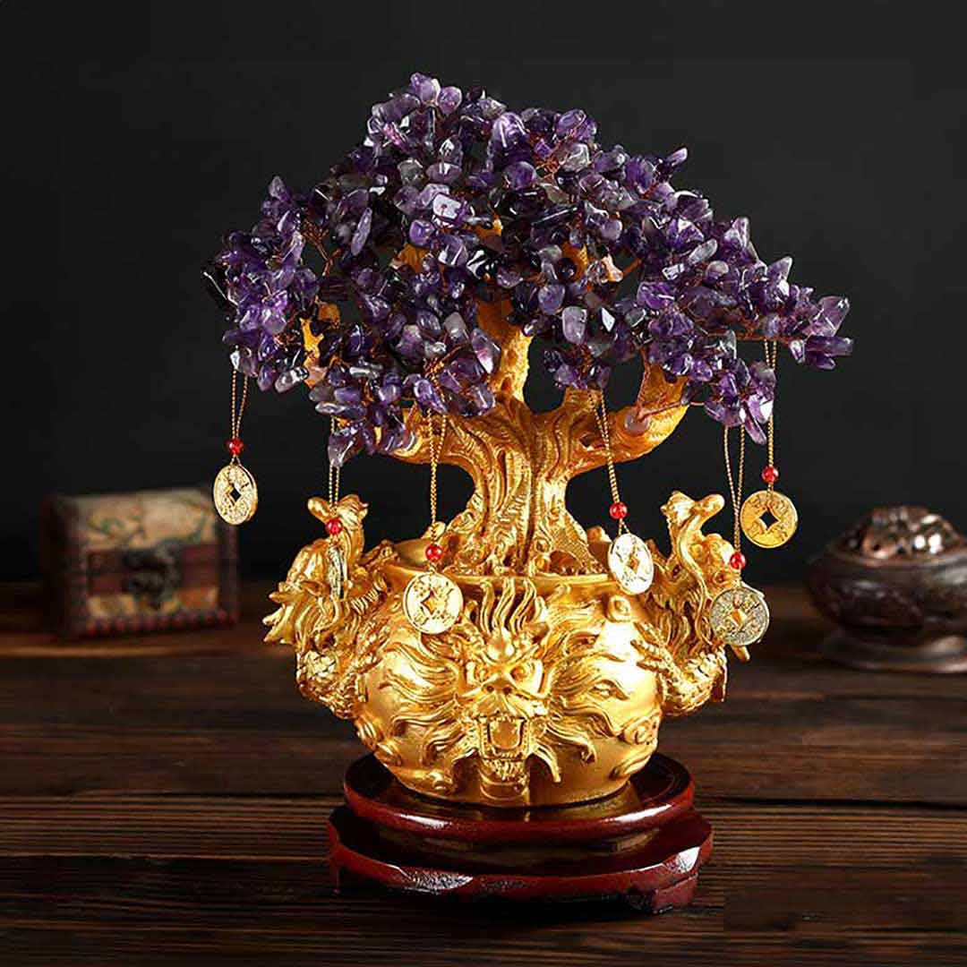 風水 インテリア | 龍の黄金木 招財樹 パワーストーン置物 – AiO JAPAN