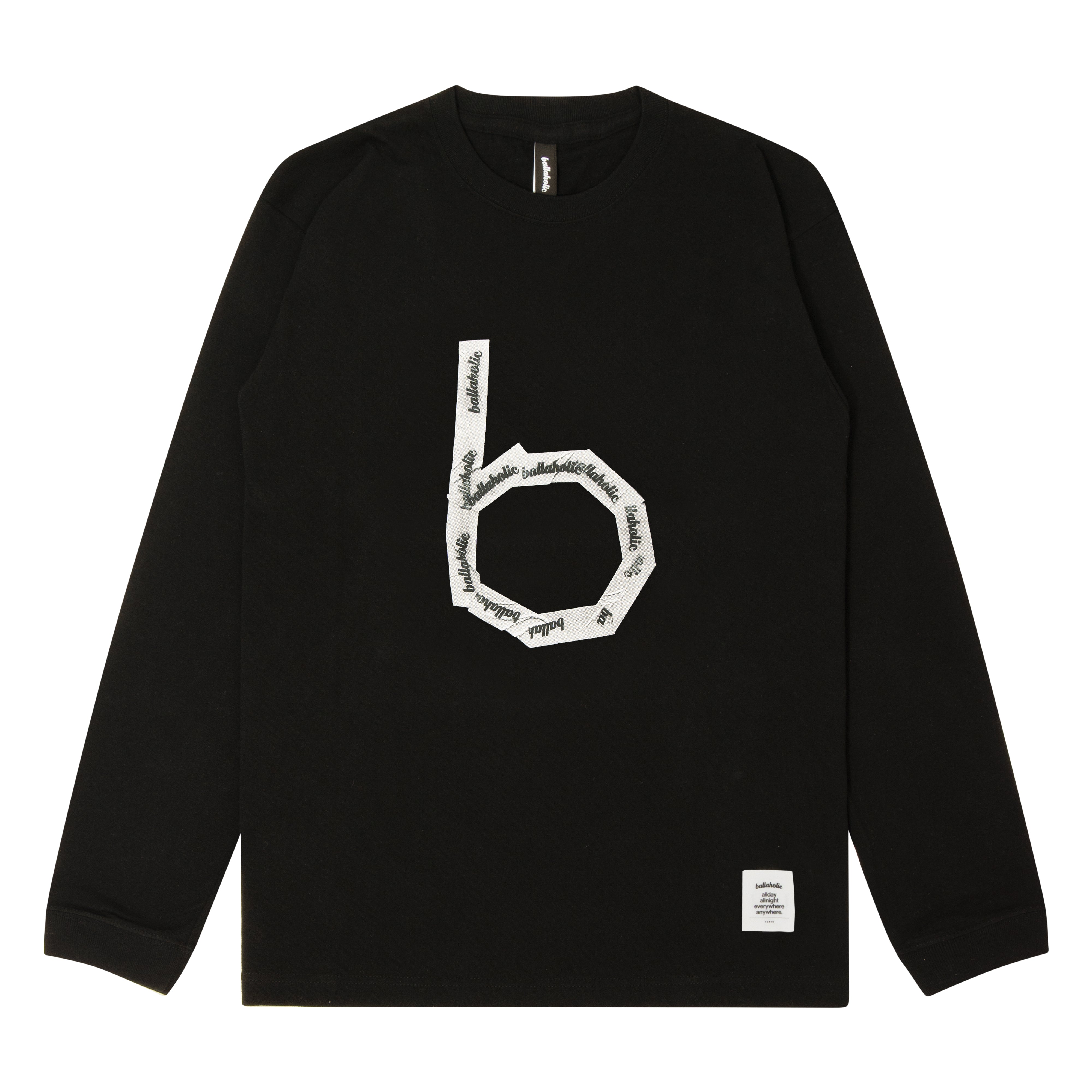 b-Taped Long Tee (black) – ballaholicオンラインショップ