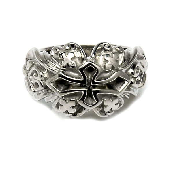 18k Gold 20th Anniversary Gothic Cross Ring - Bill Wall Leather Inc.