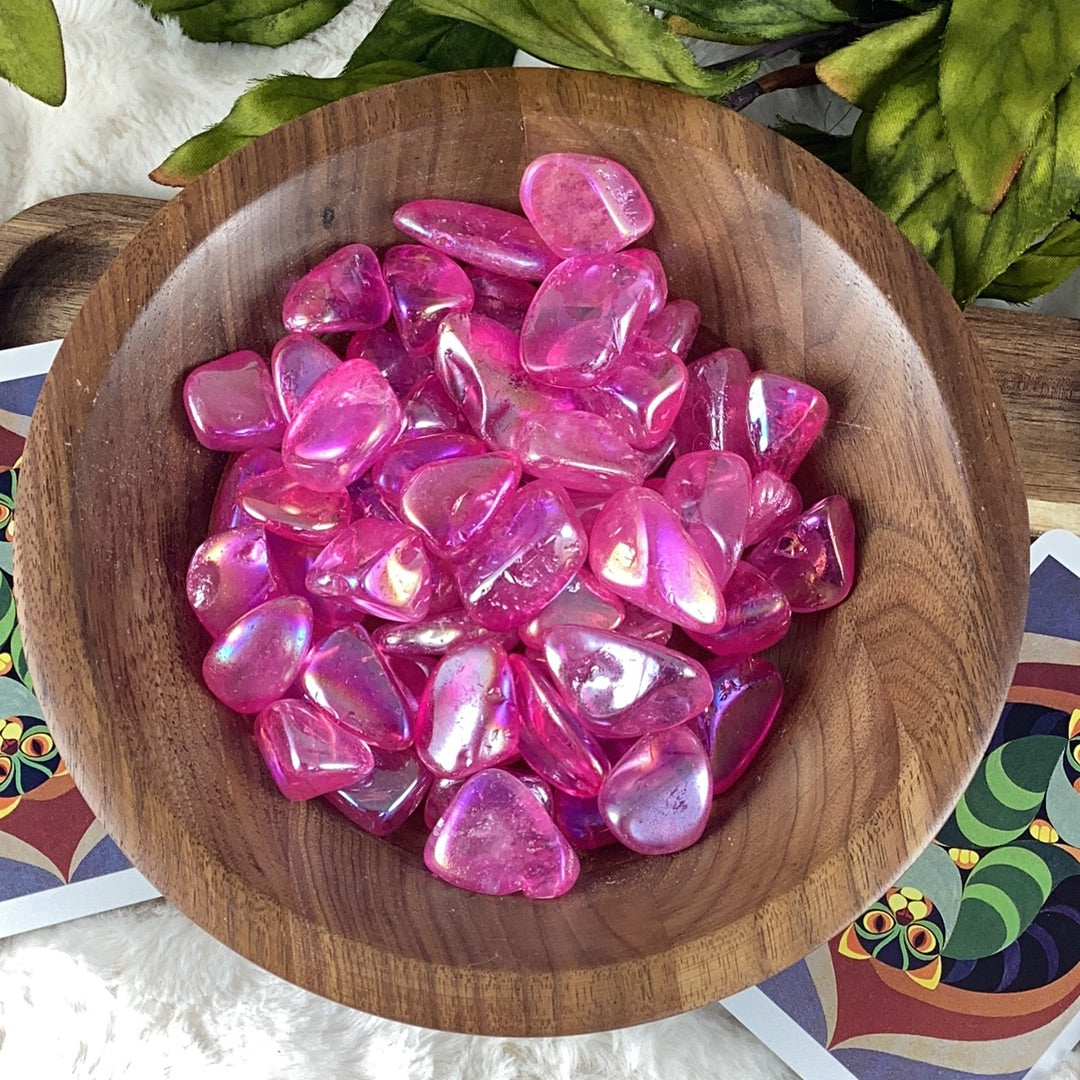 Hot Pink Aura Quartz Tumbled – Just Witchy's