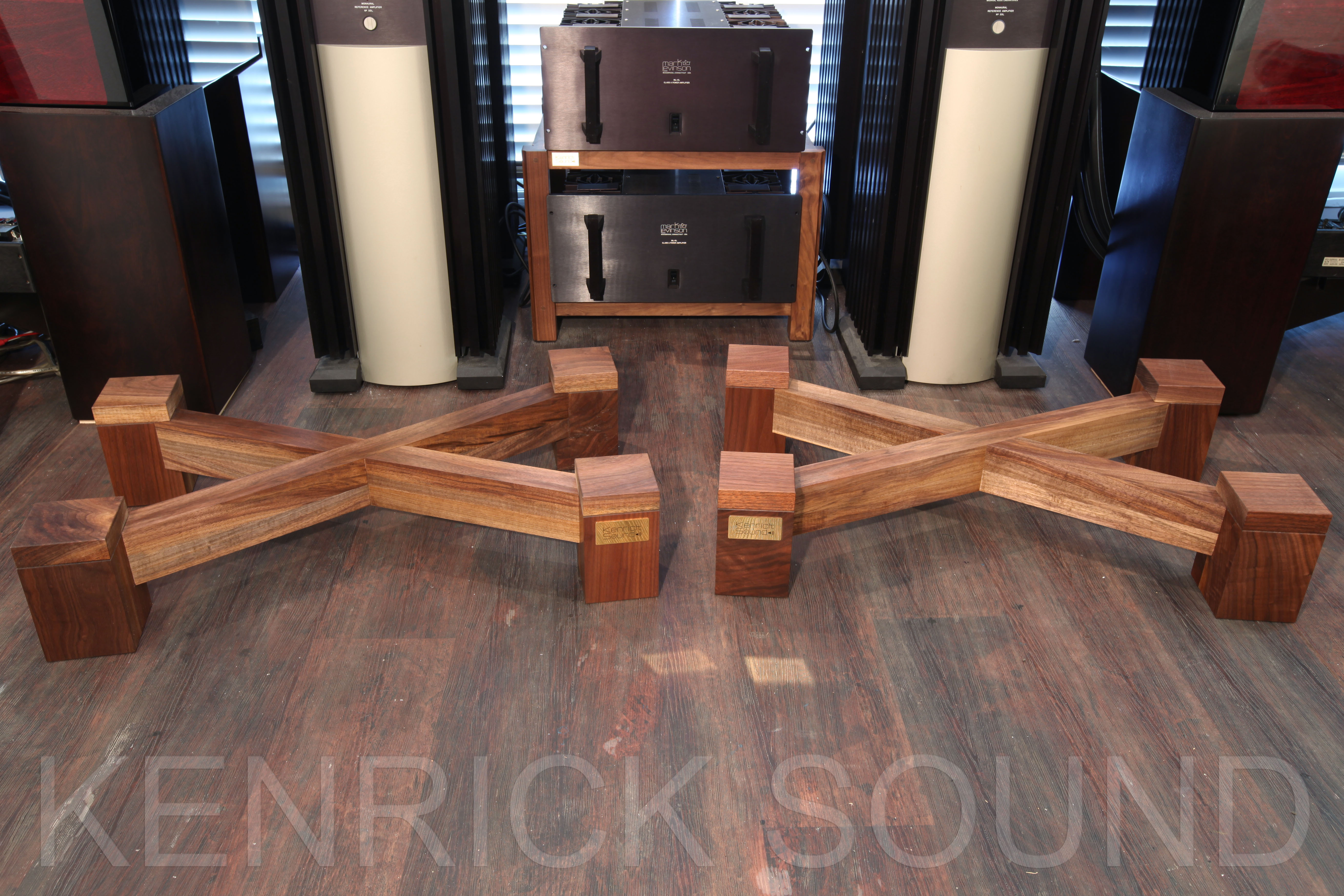 JBL 4345専用ウォールナット総無垢材スタンド新品ペア - ケンリック