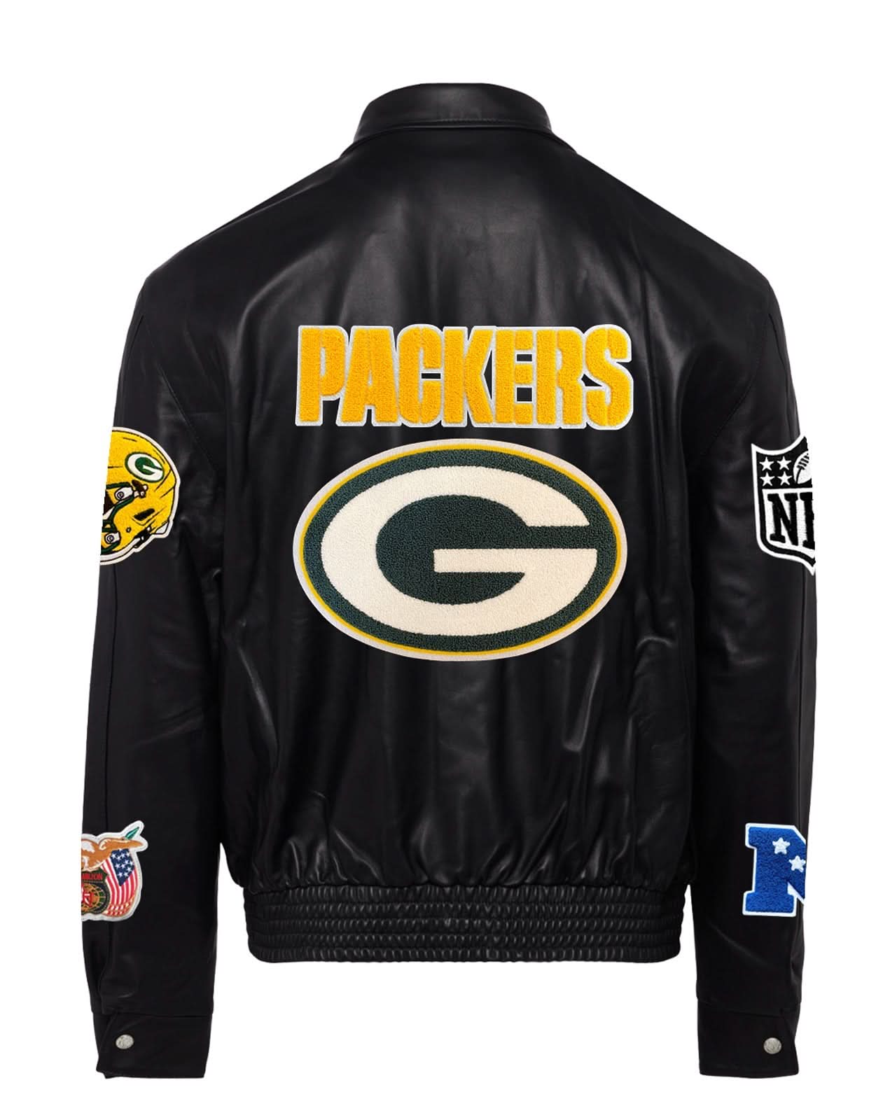 Green Bay Packers Full Leather Jacket Black