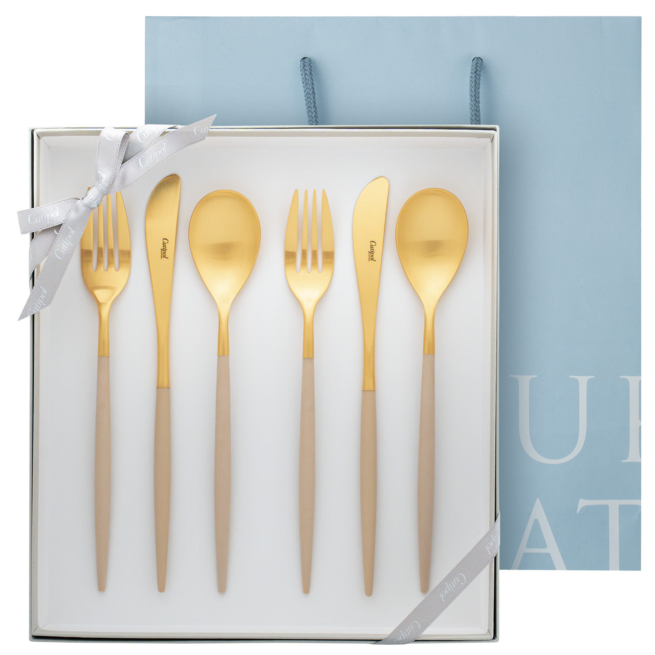 クチポール MIO/ミオ ディナー 6本 ギフトセット アイボリーゴールド