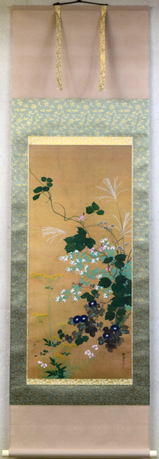 酒井抱一「七草図」複製工芸掛軸 絵画買取・販売の小竹美術