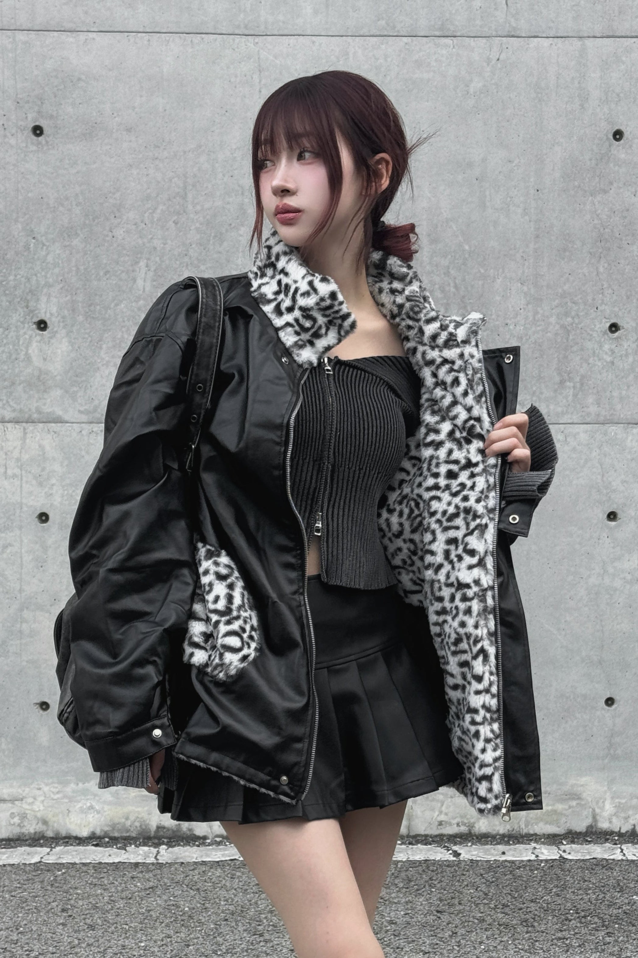 2wayレオパード柄ジャケット KSG30015 | 韓国ストリートファッション