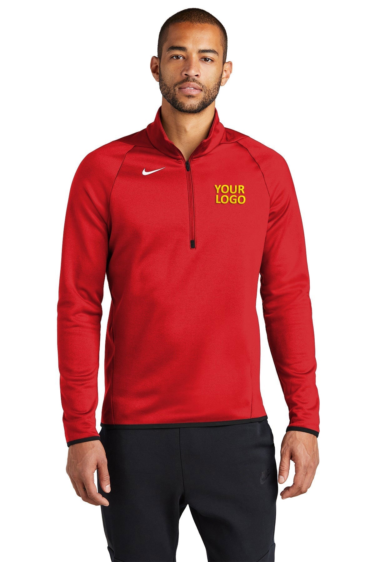 Branded Nike Therma-FIT 1/4-Zip Fleece CN9492 Team Scarlet