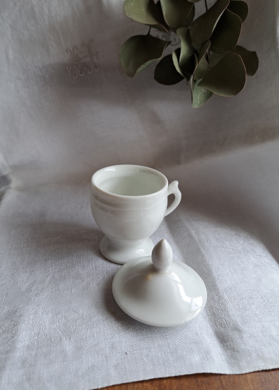 QT4598 フランス 白い クリームポット * ポア クレーム フランス