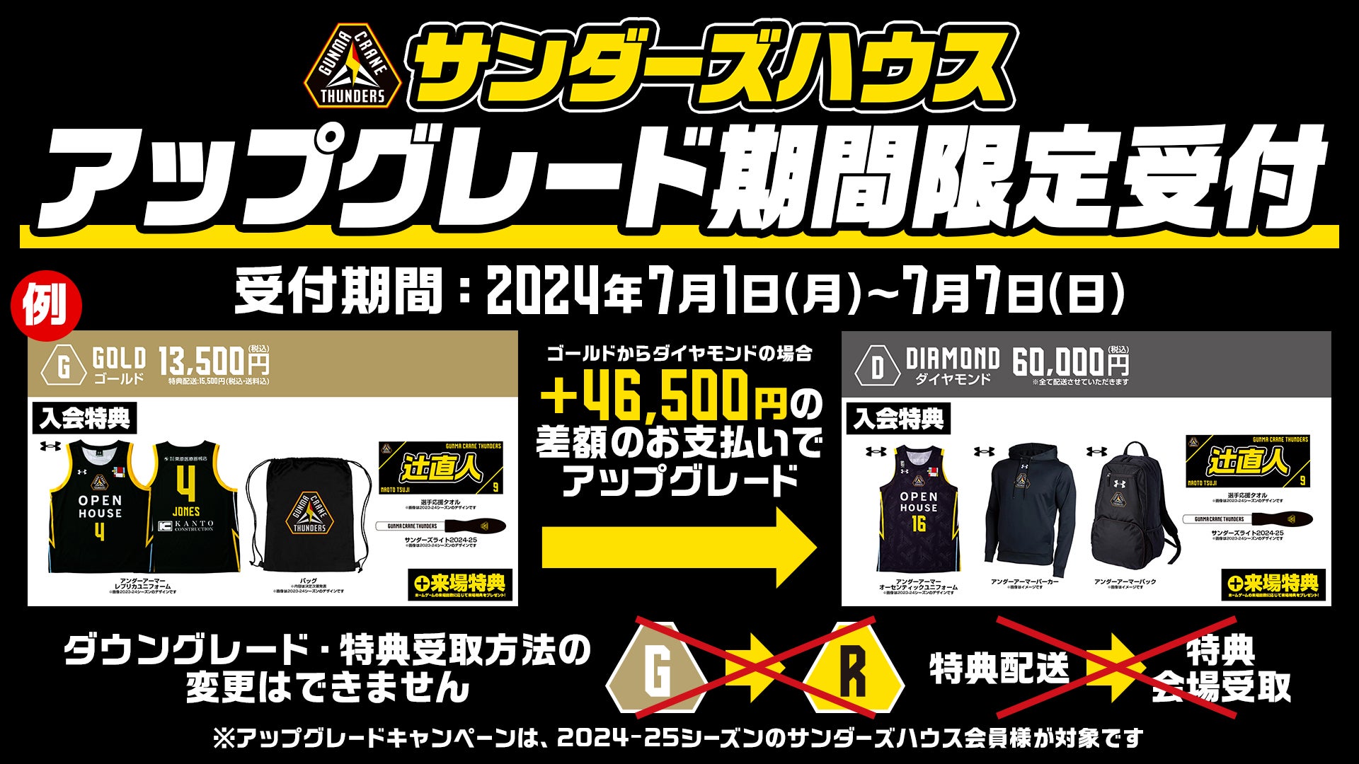2024-25シーズン「サンダーズハウス」アップグレード期間限定受付