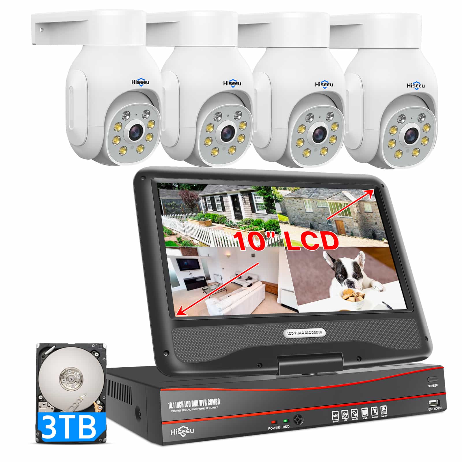 500万画素・追尾機能搭載 ・POE有線接続】Hiseeu防犯カメラ poe給電