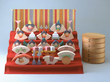 小黒三郎 楕円びな五段飾り（普通垂幕） 木のおもちゃ専門店 こどもの木