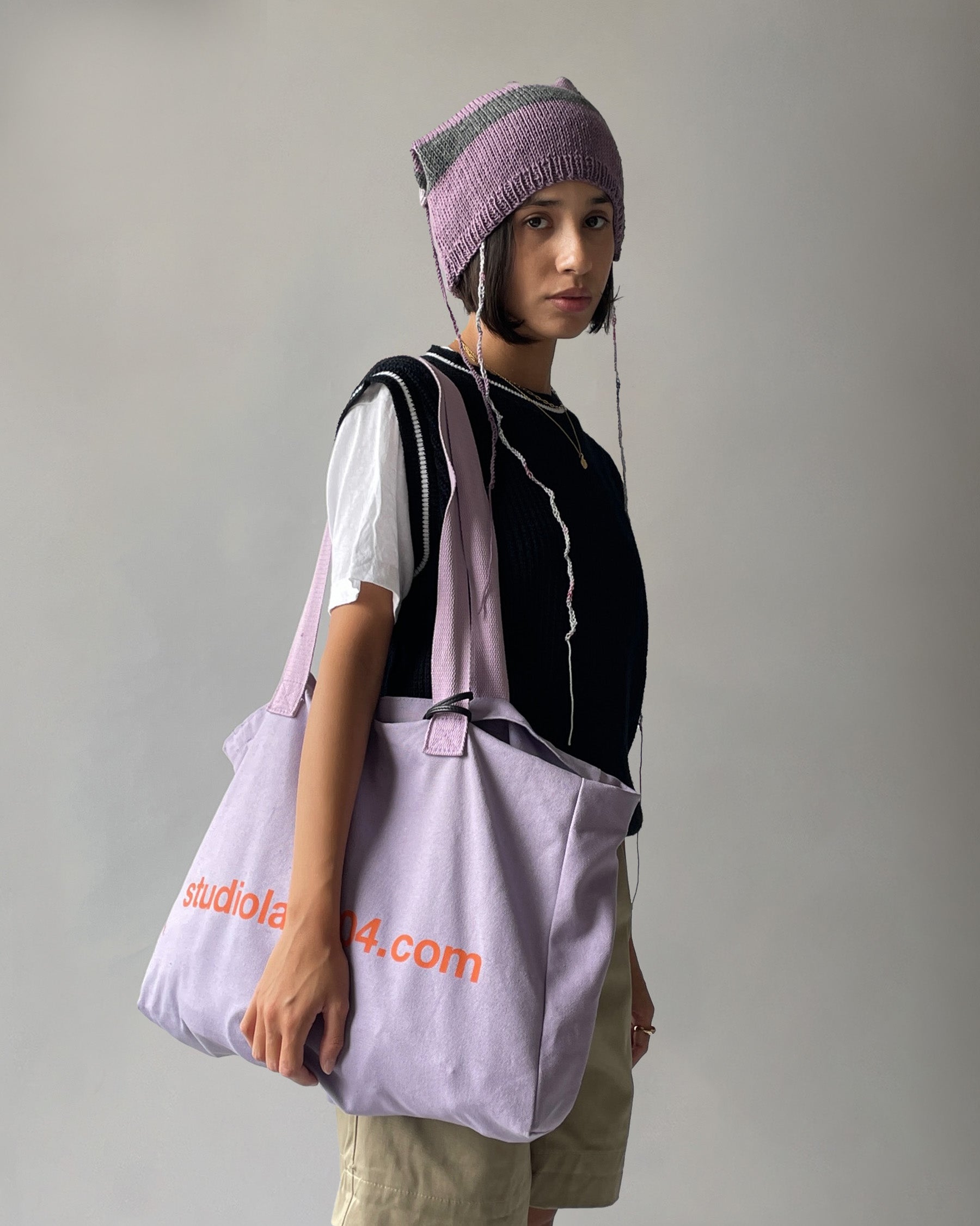 studiolab404.com オリジナル] 404 Canvas Tote Bag - Purple