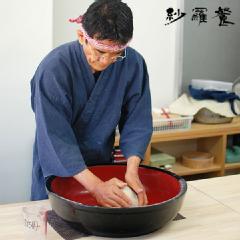 木地鉢（こね鉢） 赤黒 尺六寸(外寸約44cm) 木地鉢（こね鉢） 蕎麦工房