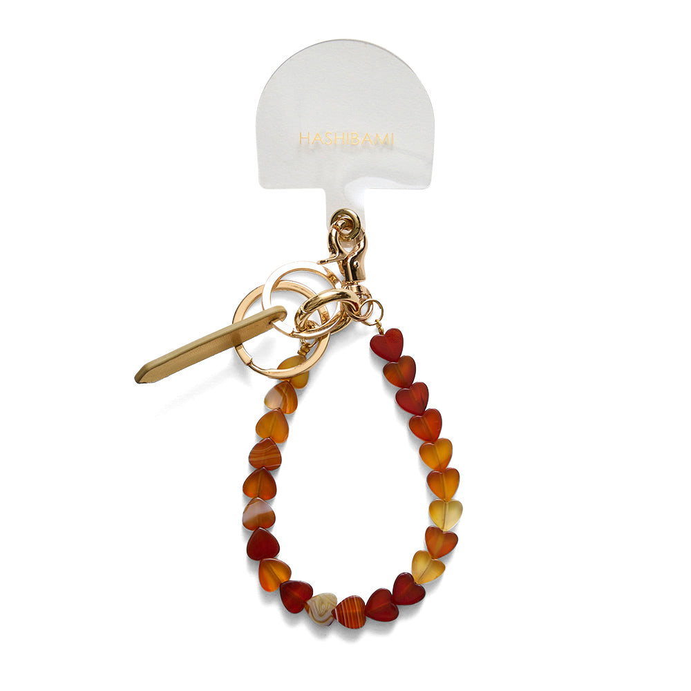 HASHIBAMI【Ha-2500-200 天然石 ハート スマホハンドストラップ