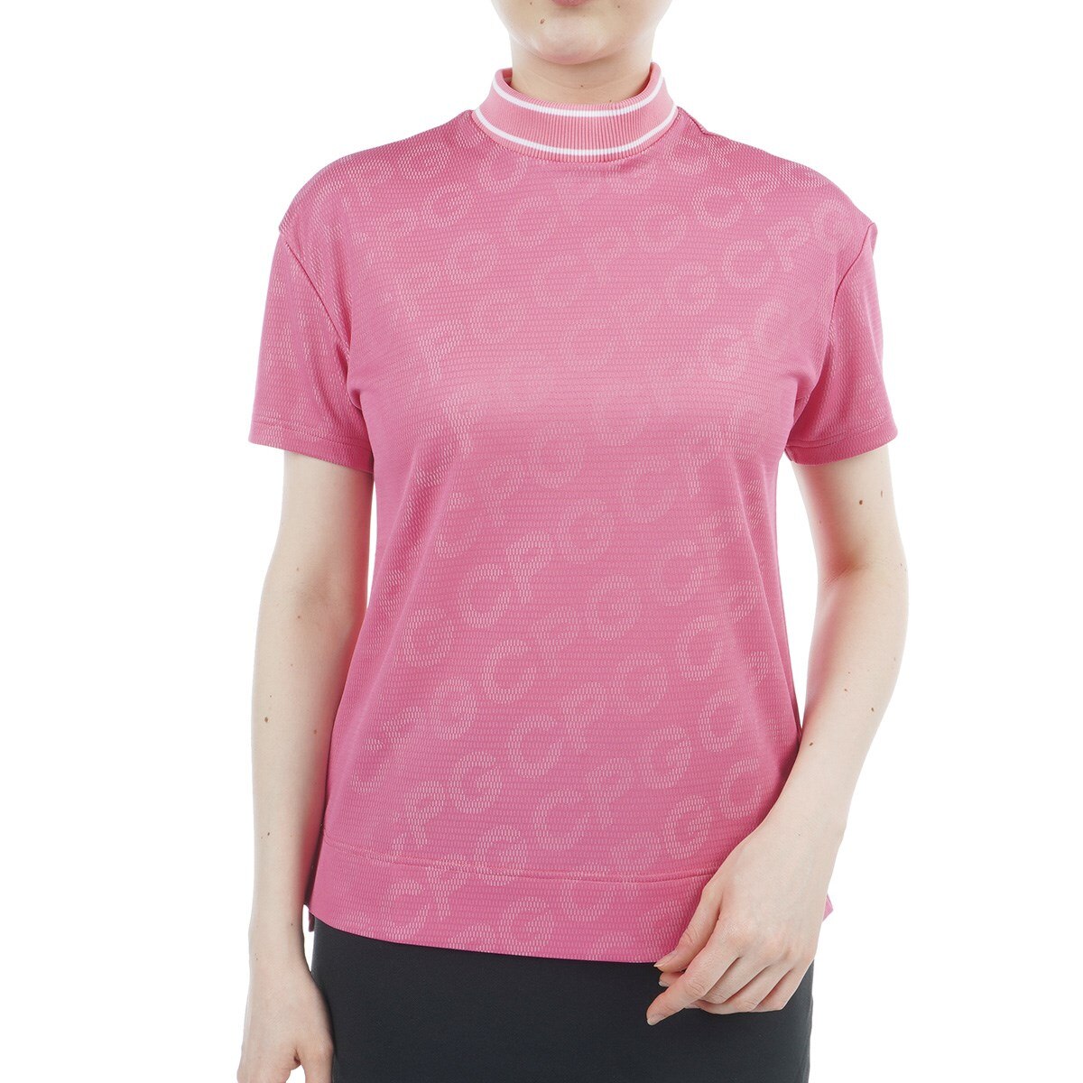 アウトレット】ビッグロゴ モックネック半袖シャツ レディス(半袖