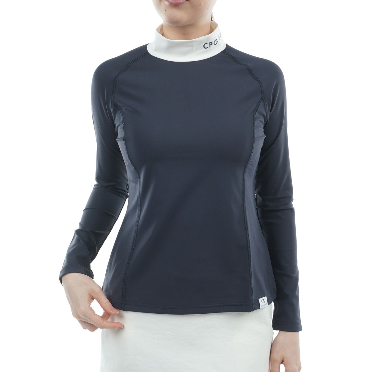 タイトフィット モックネック長袖シャツ レディス(長袖シャツ