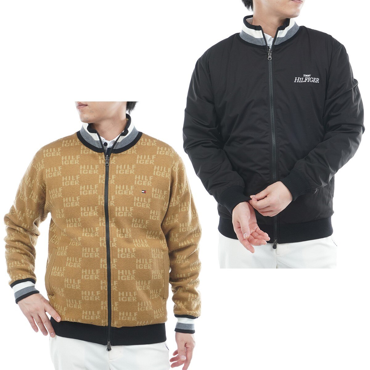 ストレッチ ロゴジャカードニット リバーシブルジャケット(アウター