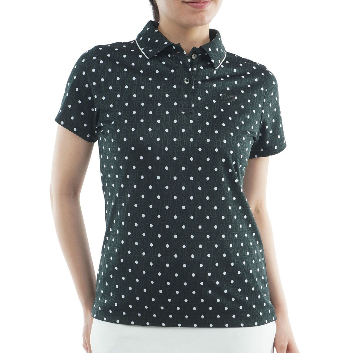 水玉ジャカード 半袖ポロシャツ レディス(半袖シャツ・ポロシャツ