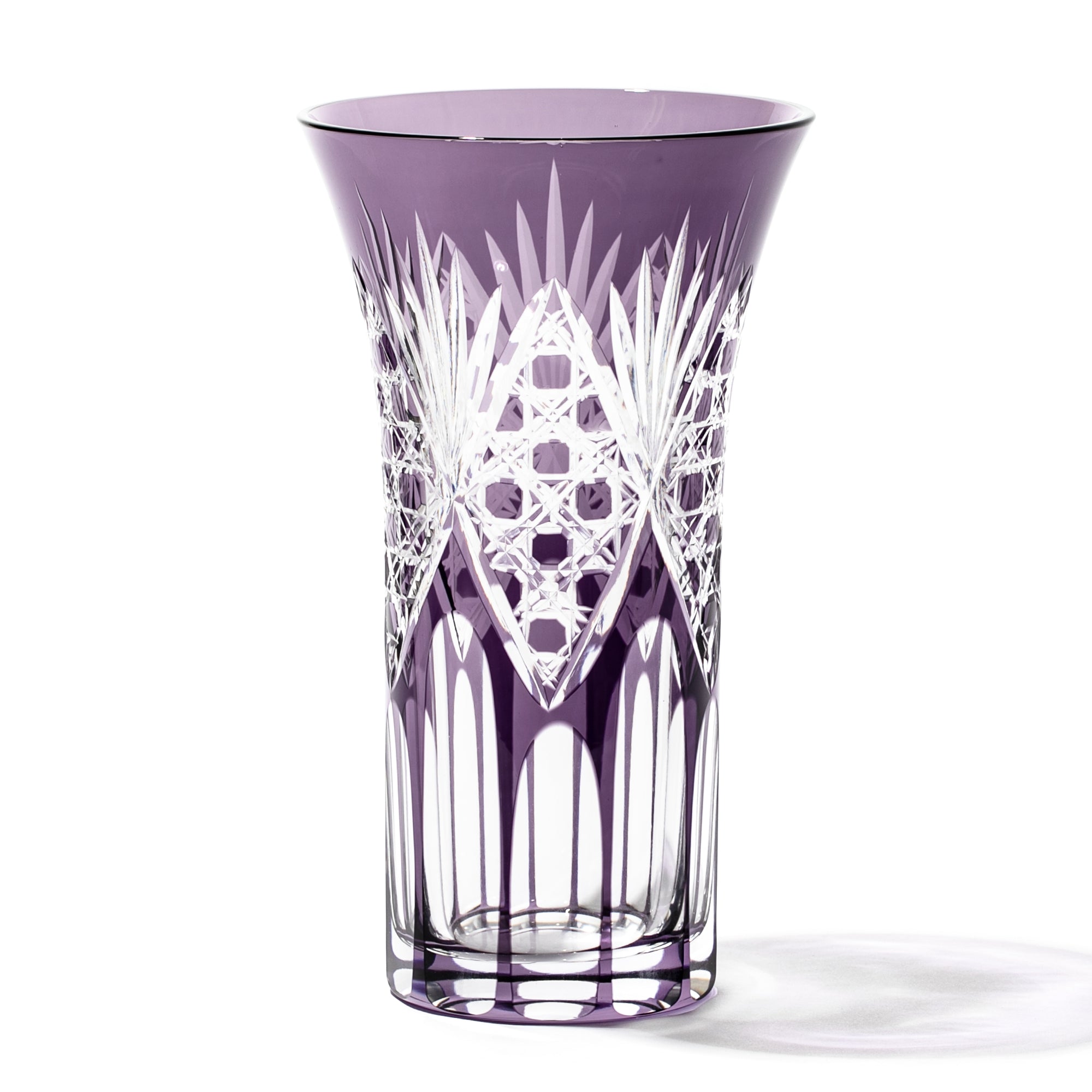 江戸切子 籠目紋 天開花瓶 江戸紫 ｜江戸切子グラスならTABLEAU ONLINE