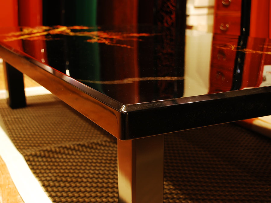 漆 座卓 5尺（150cm）沈金 紅白梅 紅斎作 | 漆プロダクション - HAJIME