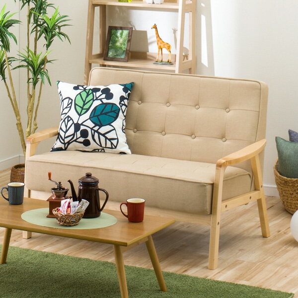 ニトリ 2人用ソファ(ルッキKD BE(NA)) 【玄関先迄納品】 【1年保証