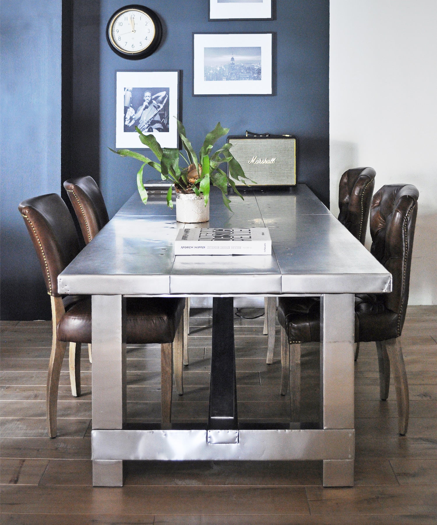 HALO（ハロー）BOSTON DINING TABLE 1800｜ヴィンテージ感あるアルミ製