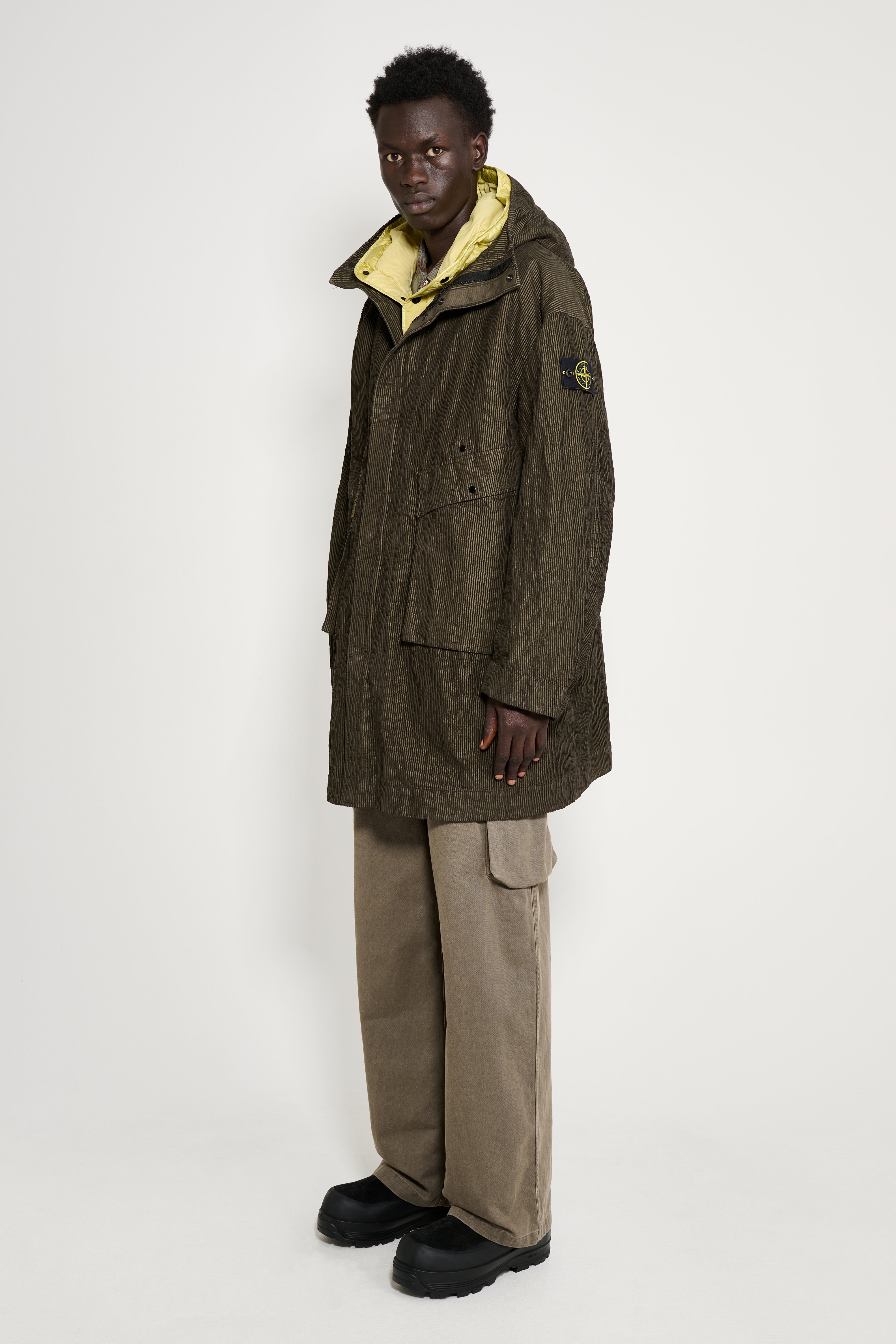 Stone Island Wrinkled Corduroy 500-TC Parka Military Green – Très Bien