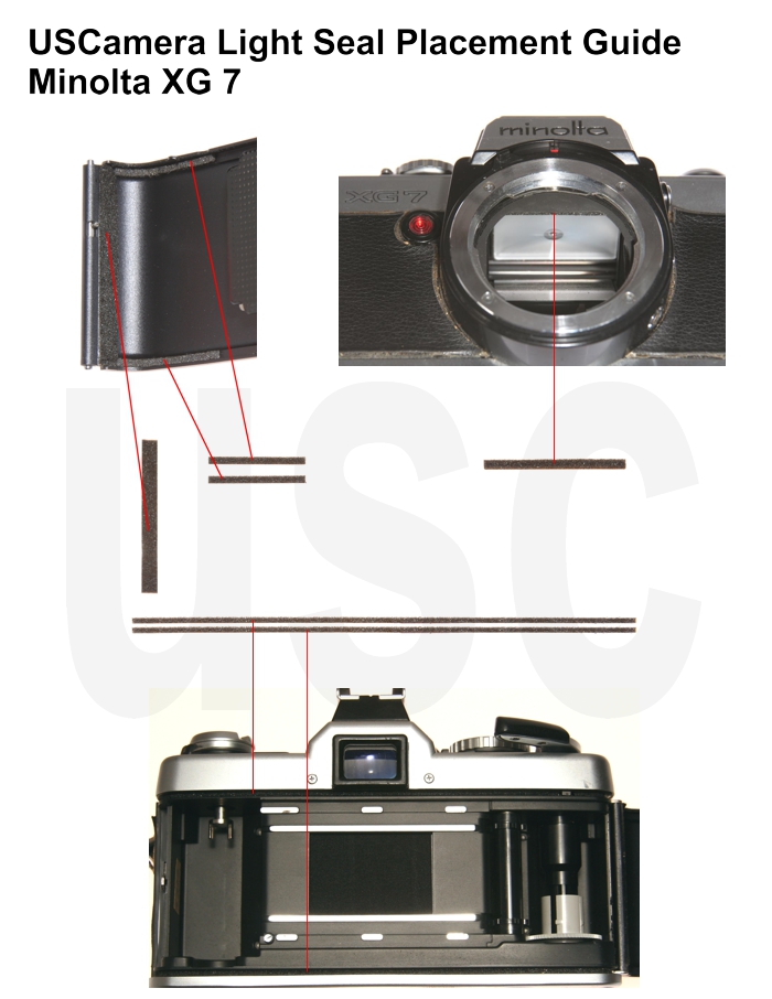 Minolta XG-Series Placement Guide | USCamera Light Seal Kits