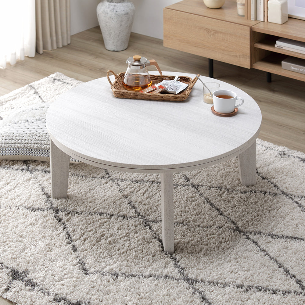 リバーシブル天板 円形 こたつ テーブル（円80cm) 単品/ 一年中使える