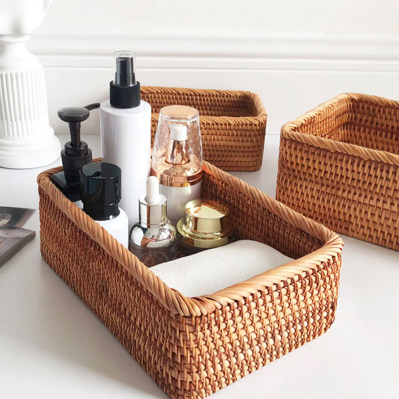 ラタンバスケット【Recovery Me】 バスケット ラタン 籐 収納 カゴ