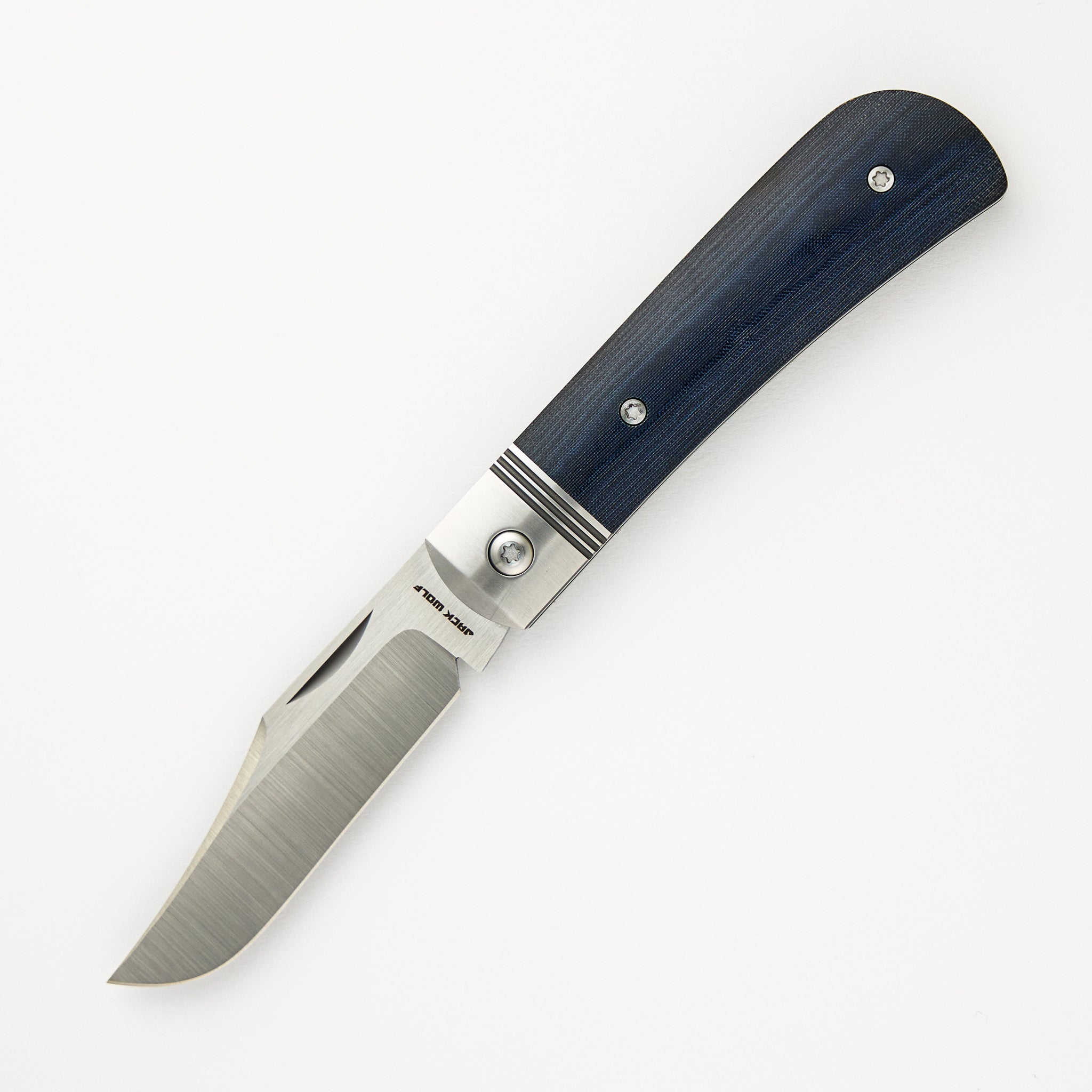 Benny's Clip - Blue Linen Micarta Handle - 14C28N Blade
