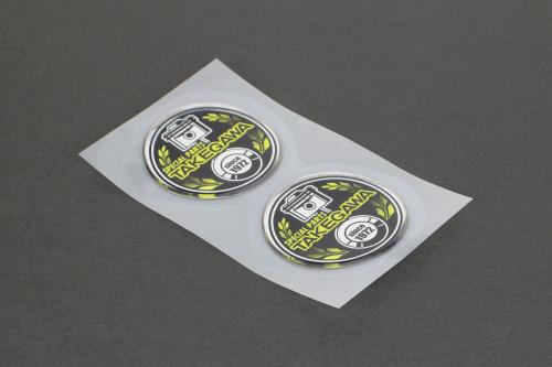 SPECIAL PARTS TAKEGAWA / TAKEGAWA円形エンブレム(イエロー/2枚1セット)