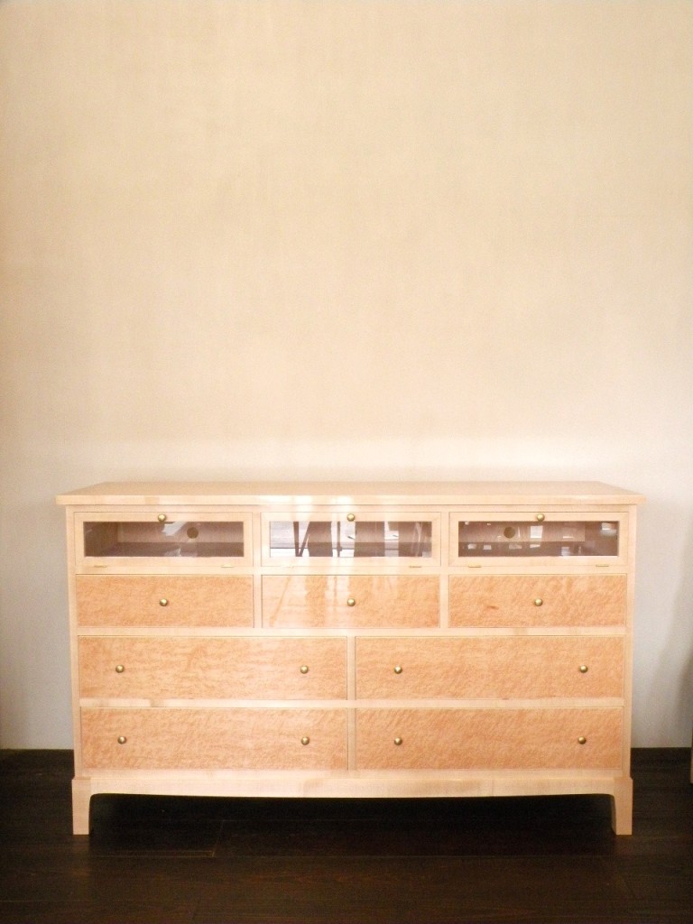 オーダーメイド家具 テレビ台チェスト【バーズアイメープル】無垢材 他