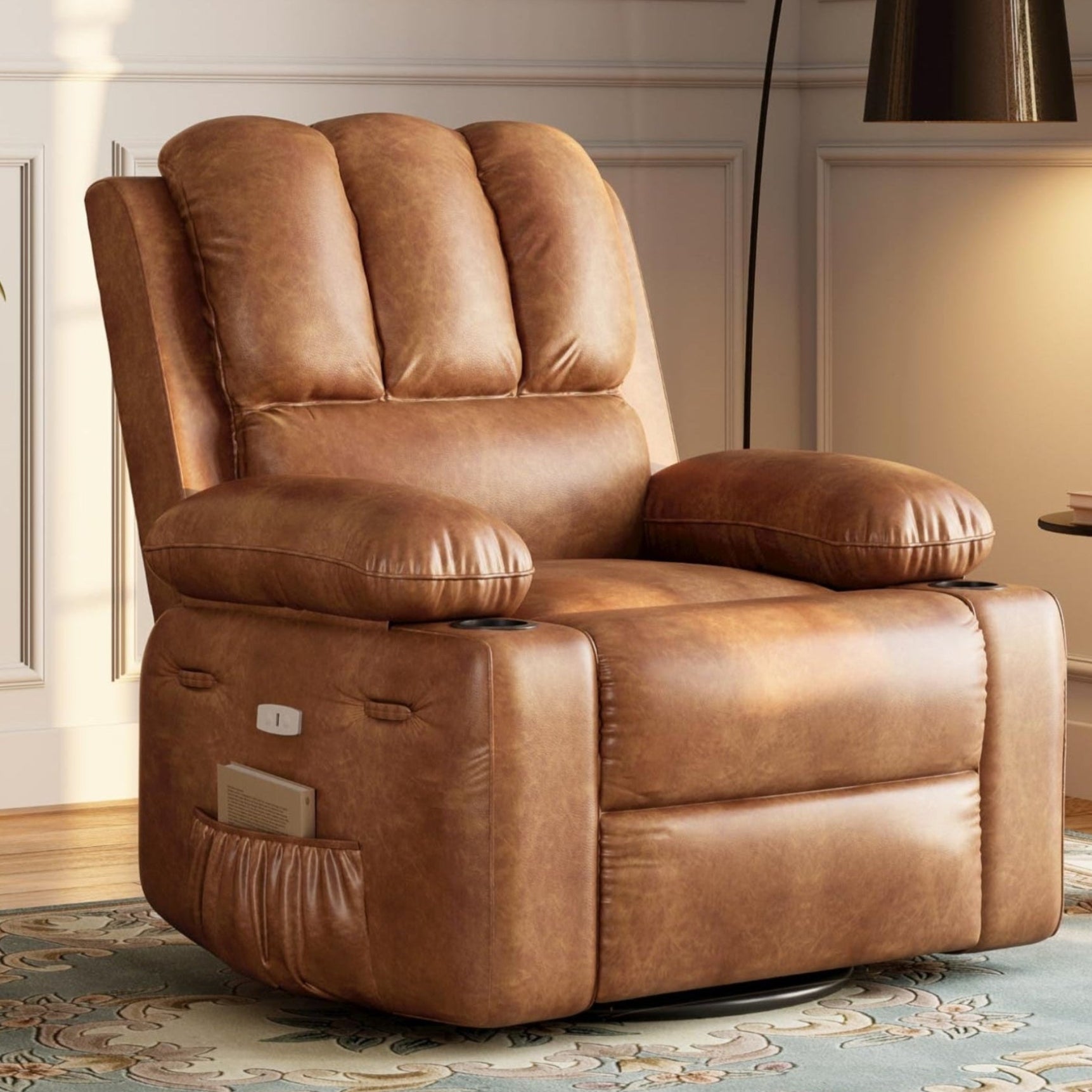 Garvee Power Recliner Chair 22 Inch with Massage Heating USB