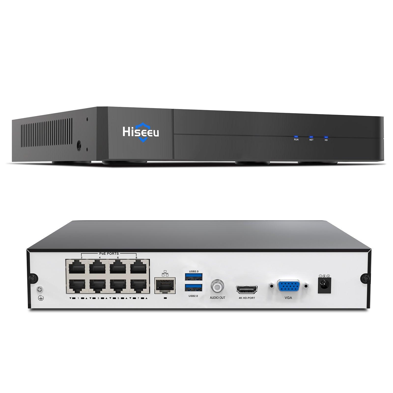 Hiseeu 4K PoE Network Video Recorder NVR, Support 4K/2K/8MP/5MP/3MP/10