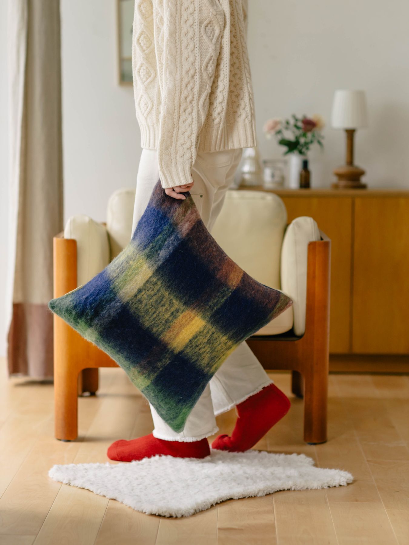 オリジナル・チェッククッションカバー｜クッション｜オルネ ド