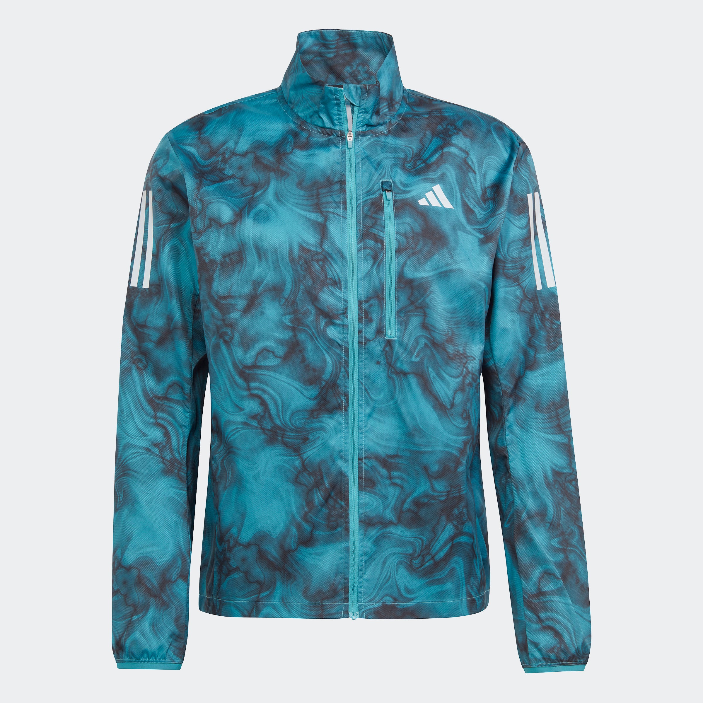 adidas Own the Run Allover Print Jacket | Men's – stripe 3 adidas