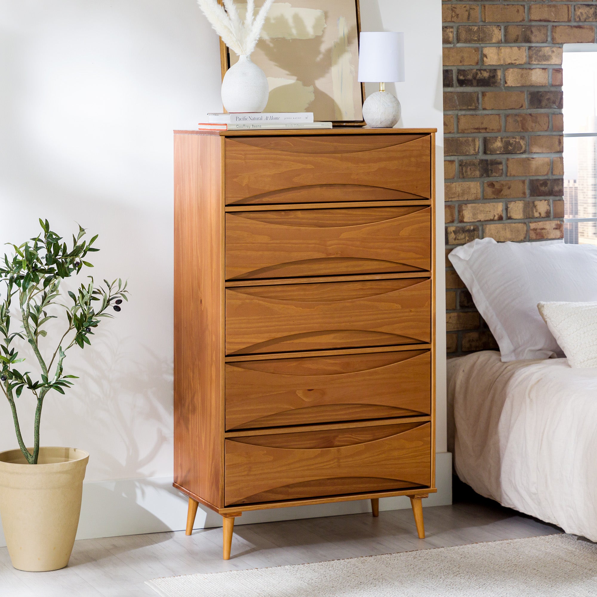 Atticus Solid Wood Mid-Century Modern Chest – Walker Edison