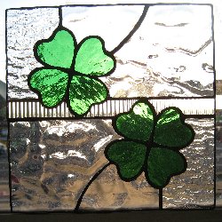 受注制作No.82 ステンドグラス ステンドガラス パネル クローバー
