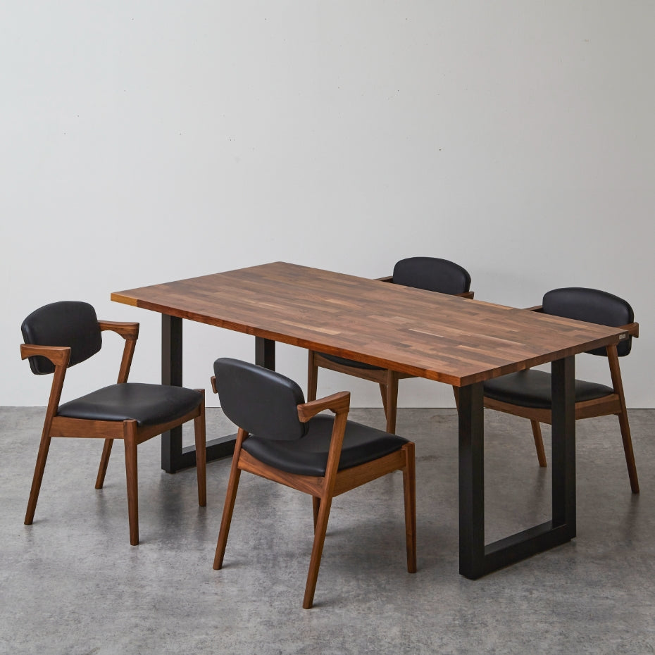 ウォールナット 無垢材 ダイニングテーブルRX5点セット 180cm×90cm 4人